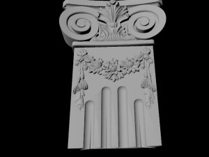 Carved column capital 3D Model