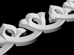 Central decor ornament for furniture 3D Модель