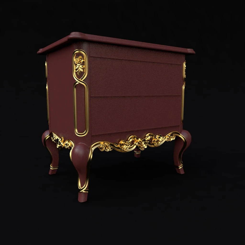 Bedside table in the bedroom 3D Model .c4d .max .obj .3ds .fbx .stl .blend 