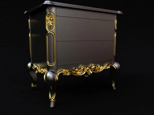 Bedside table in the bedroom 3D Model
