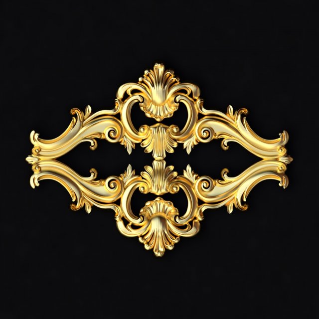 Central decor ornament for furniture 3D Модель .c4d .max .obj .3ds .fbx .stl .blend 