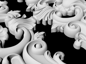 Central decor ornament for furniture 3D Модель