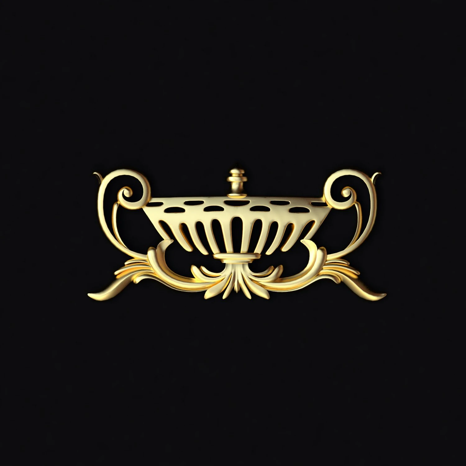 Central decor ornament for furniture 3D Model .c4d .max .obj .3ds .fbx .stl .blend 