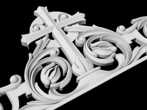 Central decor ornament for furniture Modèle 3D