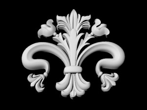Central decor ornament for furniture 3D 모델