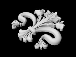 Central decor ornament for furniture 3D 모델