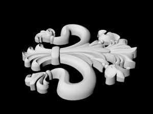 Central decor ornament for furniture 3D 모델