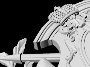 Central decor ornament for furniture Model 3D