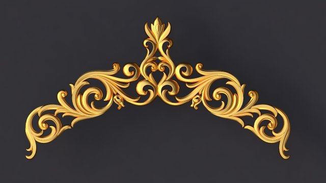 Central decor ornament for furniture 3D मॉडल .c4d .max .obj .3ds .fbx .stl .blend 