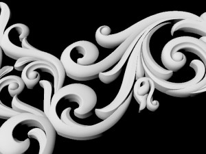 Central decor ornament for furniture 3D मॉडल