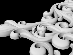 Central decor ornament for furniture 3D मॉडल
