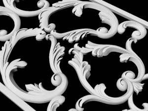 Central decor ornament for furniture 3D 모델