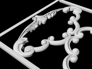Central decor ornament for furniture 3D 모델