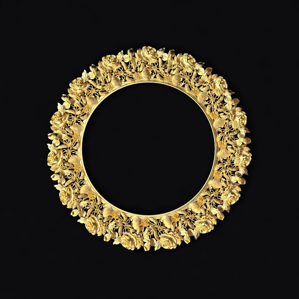 Carved mirror 3D Model .c4d .max .obj .3ds .fbx .stl .blend