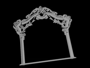 Central decor ornament for furniture 3D Model