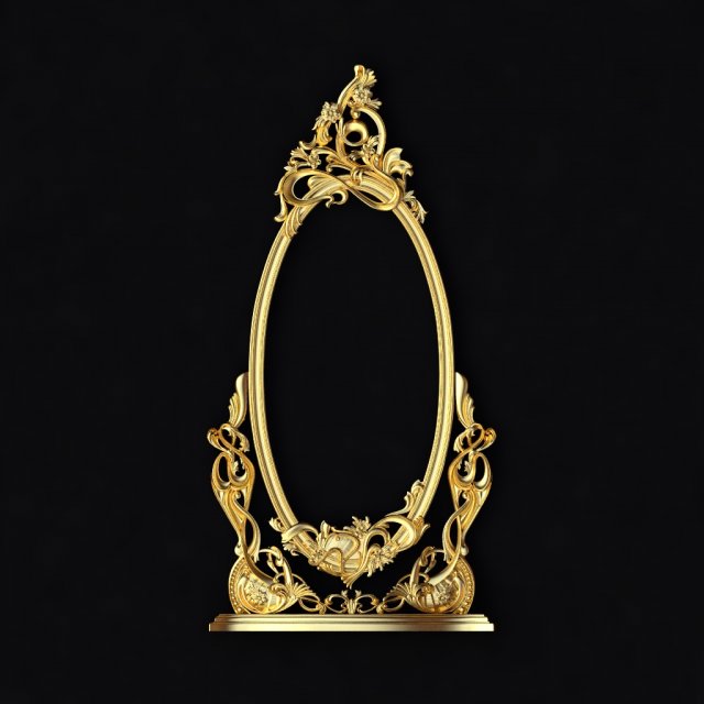 Carved mirror 3D-Modell .c4d .max .obj .3ds .fbx .stl .blend 
