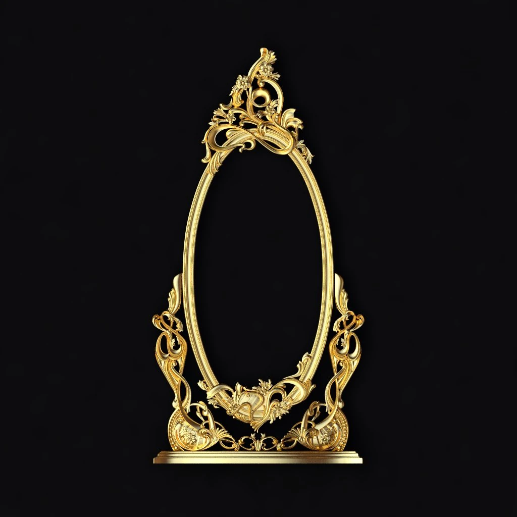 Carved mirror 3D Model .c4d .max .obj .3ds .fbx .stl .blend 