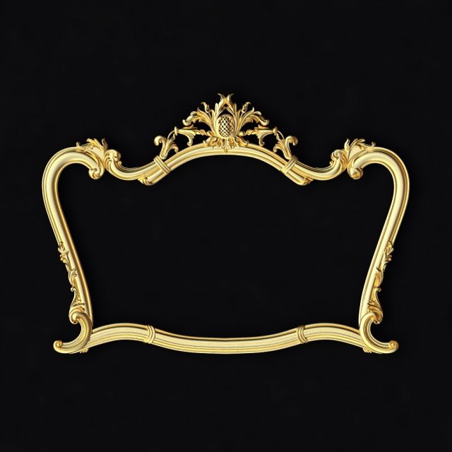 Carved mirror 3D Model .c4d .max .obj .3ds .fbx .stl .blend 
