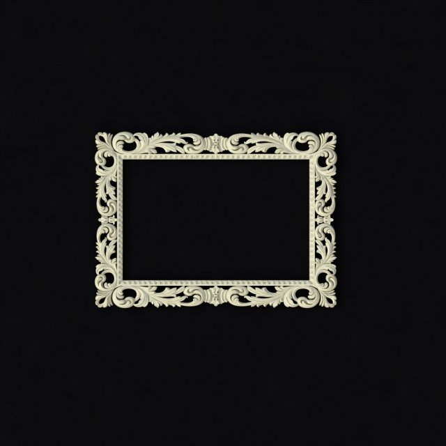Carved mirror 3D Model .c4d .max .obj .3ds .fbx .stl .blend 