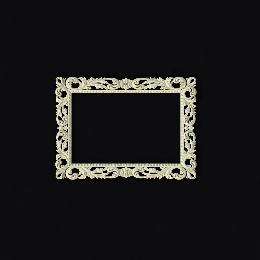 Carved mirror 3D Model .c4d .max .obj .3ds .fbx .stl .blend 