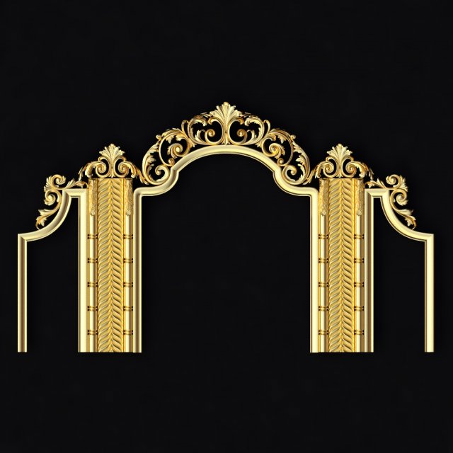 Carved mirror 3D Modell .c4d .max .obj .3ds .fbx .stl .blend