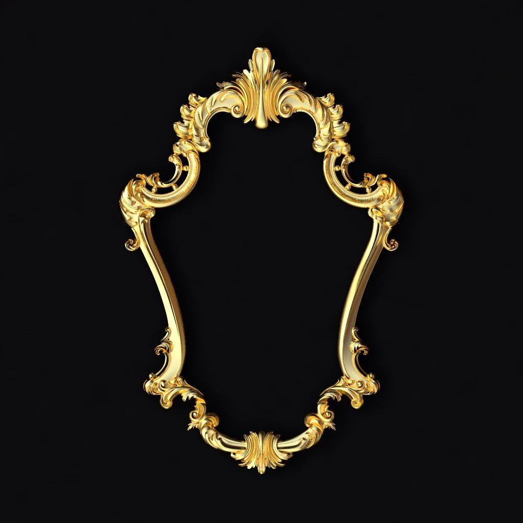 Carved mirror 3D Model .c4d .max .obj .3ds .fbx .stl .blend