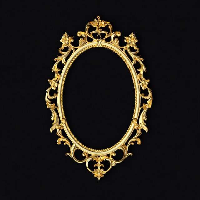 Carved mirror Model 3D .c4d .max .obj .3ds .fbx .stl .blend 
