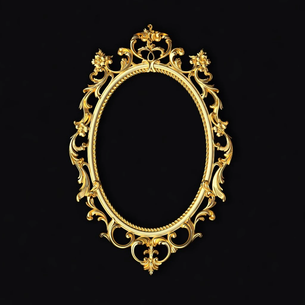Carved mirror 3D Model .c4d .max .obj .3ds .fbx .stl .blend