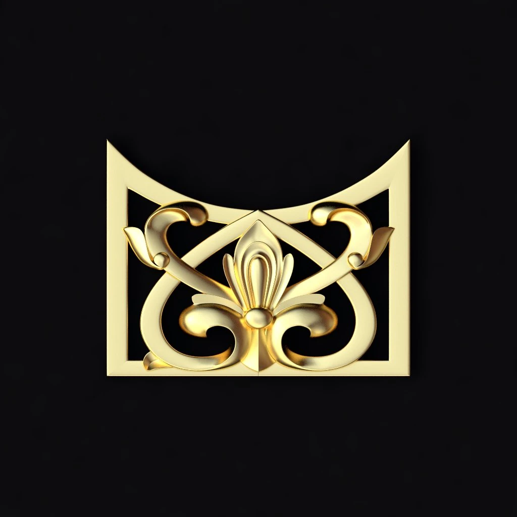 Central decor ornament for furniture 3D Model .c4d .max .obj .3ds .fbx .stl .blend 
