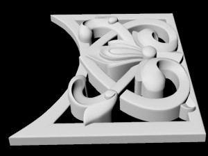 Central decor ornament for furniture Modelo 3D