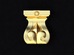 Central decor ornament for furniture 3D-Modell