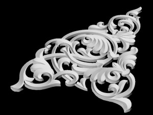 Central decor ornament for furniture Modèle 3D