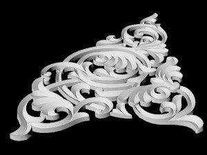 Central decor ornament for furniture Modèle 3D