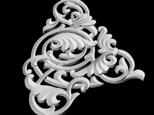 Central decor ornament for furniture 3D Model