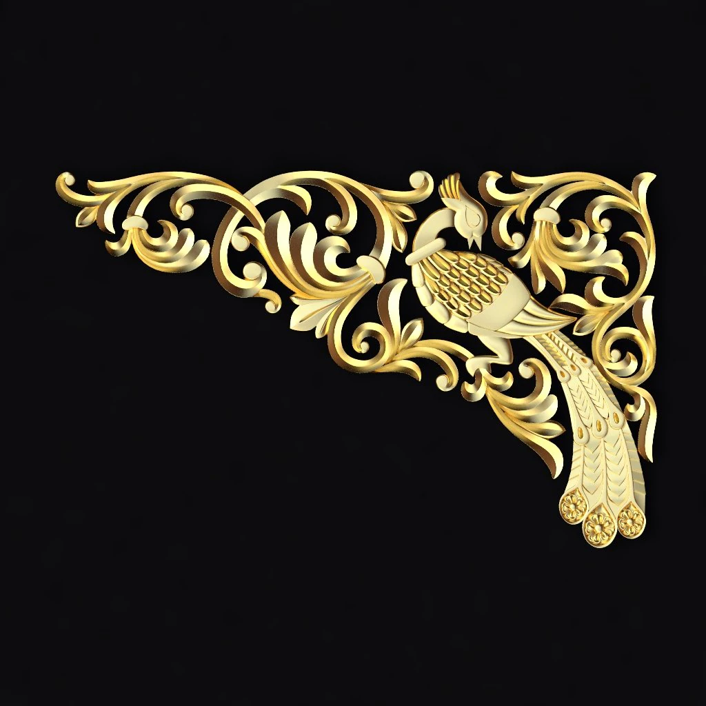 Central decor ornament for furniture 3D Model .c4d .max .obj .3ds .fbx .stl .blend 