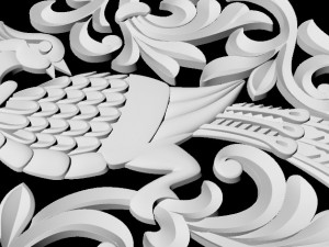 Central decor ornament for furniture Model 3D
