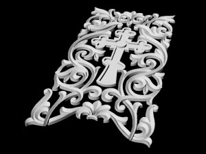 Central decor ornament for furniture Modèle 3D