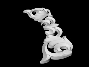 Central decor ornament for furniture 3D 모델
