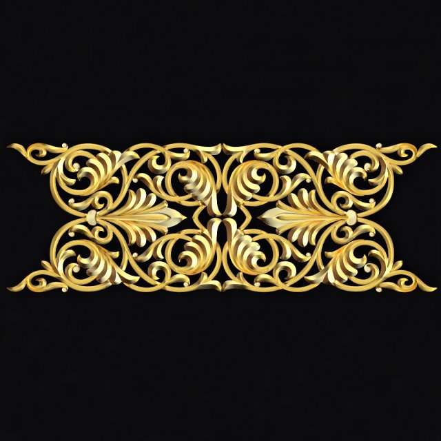 Central decor ornament for furniture 3D Model .c4d .max .obj .3ds .fbx .stl .blend 