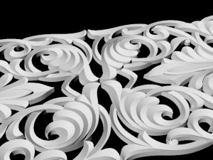 Central decor ornament for furniture 3D Model