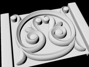 Central decor ornament for furniture 3D Модель