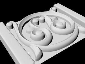 Central decor ornament for furniture 3D Модель