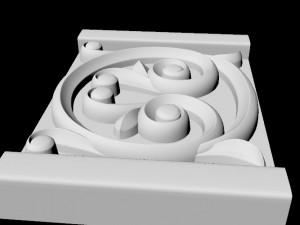 Central decor ornament for furniture 3D Модель
