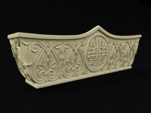 Central decor ornament for furniture 3D-Modell