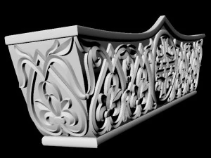 Central decor ornament for furniture 3D Model