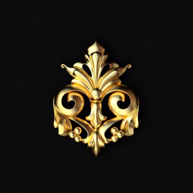 Central decor ornament for furniture 3D 模型 .c4d .max .obj .3ds .fbx .stl .blend 