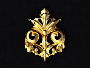 Central decor ornament for furniture 3D-Modell