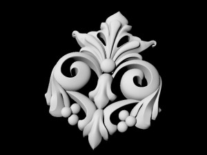 Central decor ornament for furniture 3D 模型