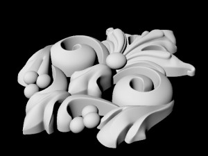Central decor ornament for furniture 3D 模型