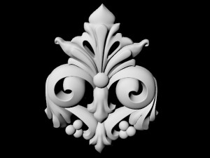 Central decor ornament for furniture 3D 模型